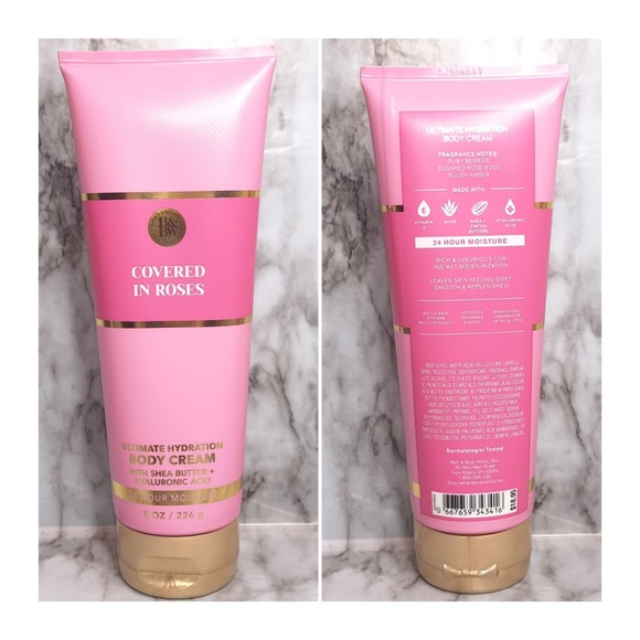 Bath & Body Works 2 Pc COVERED IN ROSES Fine Fragrance Mist and Body Cream - Picture 6 of 8